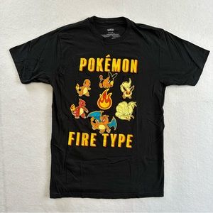 Pokémon Fire Type T-Shirt Size Large Charizard Charmander Ninetails Flareon